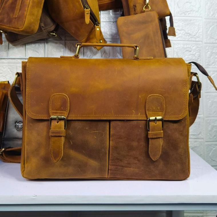 Termurah / Hot Sale Tas Mini Laptop Massenger Kulit Asli Selempang 12 Inc Tipe Kenshin
