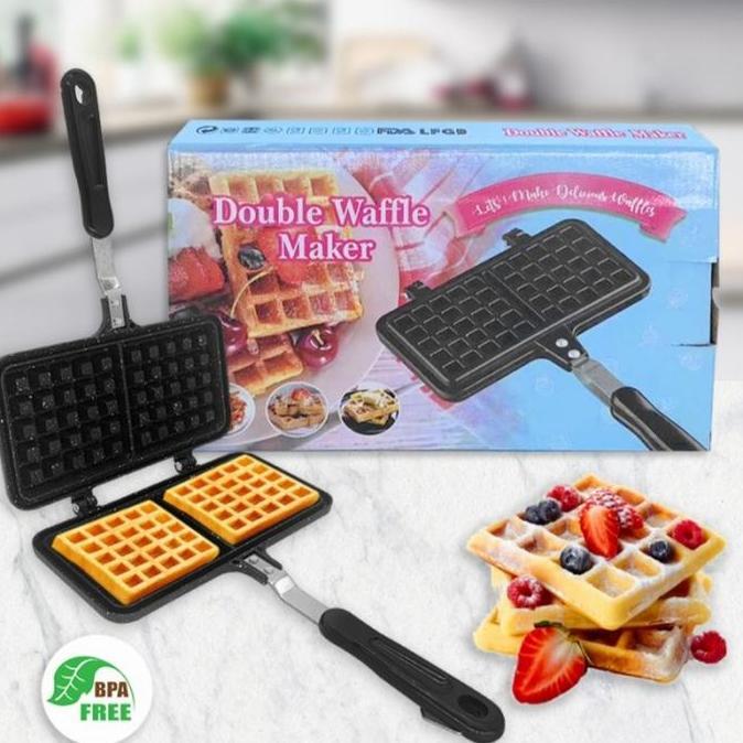 TERMURAH - Double Waffle Pan Maker Croffle Pancake