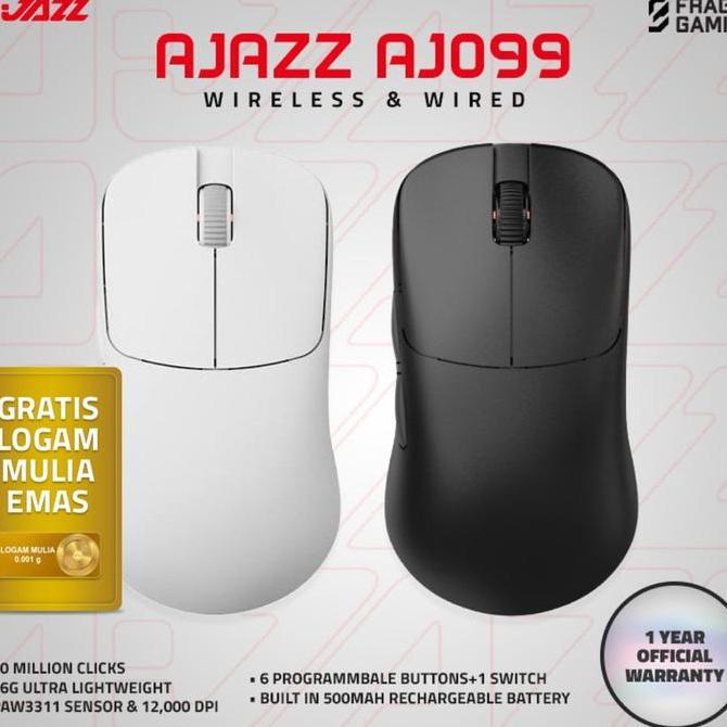 TERBARU - Ajazz AJ099 Ultra Lightweight Dual Mode Gaming Mouse AjazzAJ099