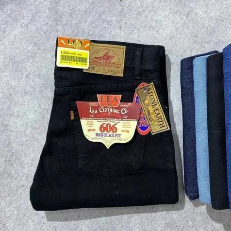 PREMIUM Celana Jeans Panjang Pria LEA 606 Standar Reguler Basic Original Hight Quality Size 28 - 44