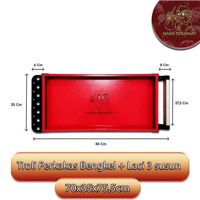 Rak Perkakas Troli Perkakas Bengkel Dengan Laci