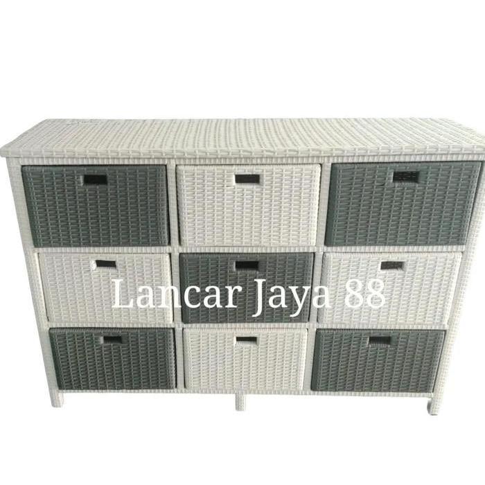 Lemari Rotan Sintetis 9 Laci Minimalis