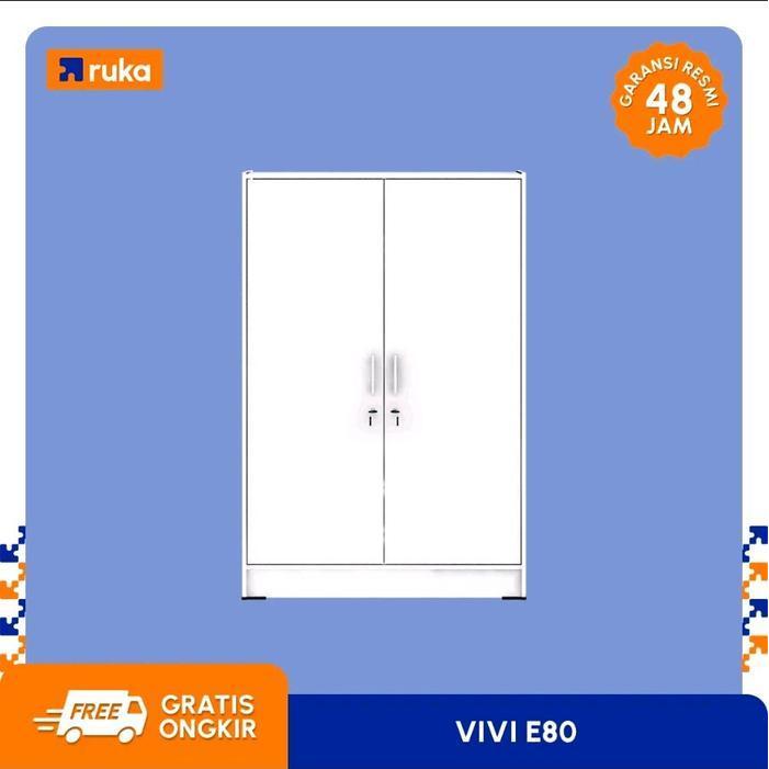 Lemari Pakaian Kos Kosan / Lemari Anak / Baby Locker / Lemari Pakaian Putih / Lemari Ruka Vivi E80 /