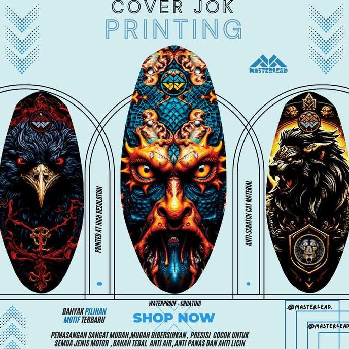 NEW COVER JOK MOTIF PRINTING MOTOR SARUNG JOK ANTI KUCING TAHAN AIR YAMAHA NMAX TURBO LEXI AEROX ALP