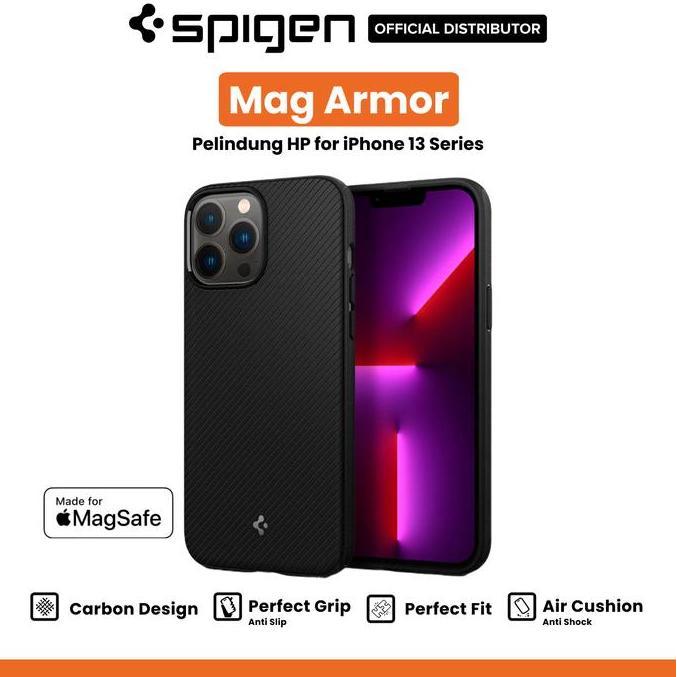 Case Spigen for iPhone 13 Pro Max 13 Mini Spigen Mag Armor Case MagSafe Matte Casing