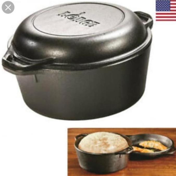 Lodge combo dutch oven cast iron