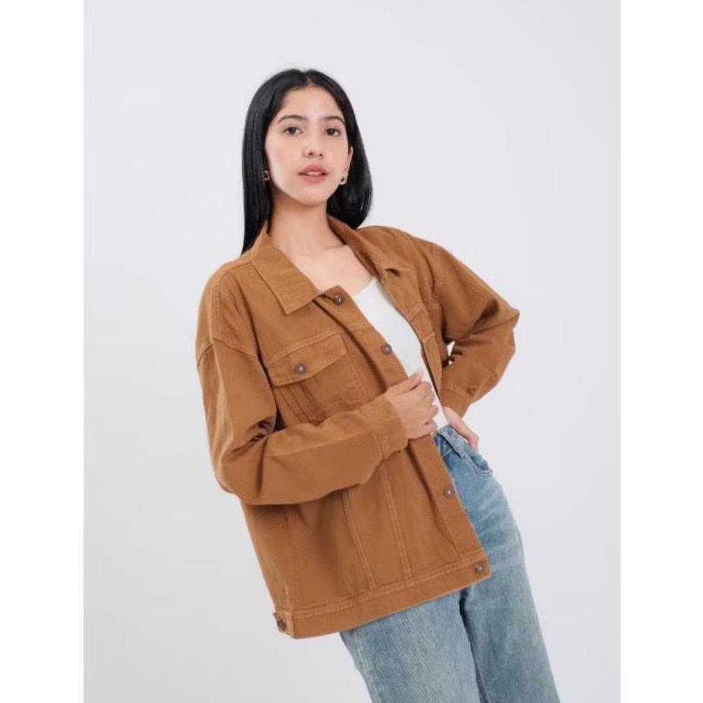 exclusive ( oversize ) jaket jeans wanita hitam snow // jaket jeans wanita biru snow // jaket jeans 