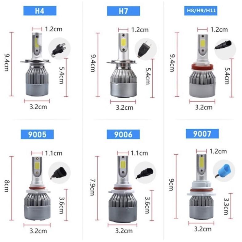 Gratong Original Lampu Led Mobil Headlight Lampu Utama Mobil C6 H4 C6 H11 36Watt| Lampu Mobil Foglam
