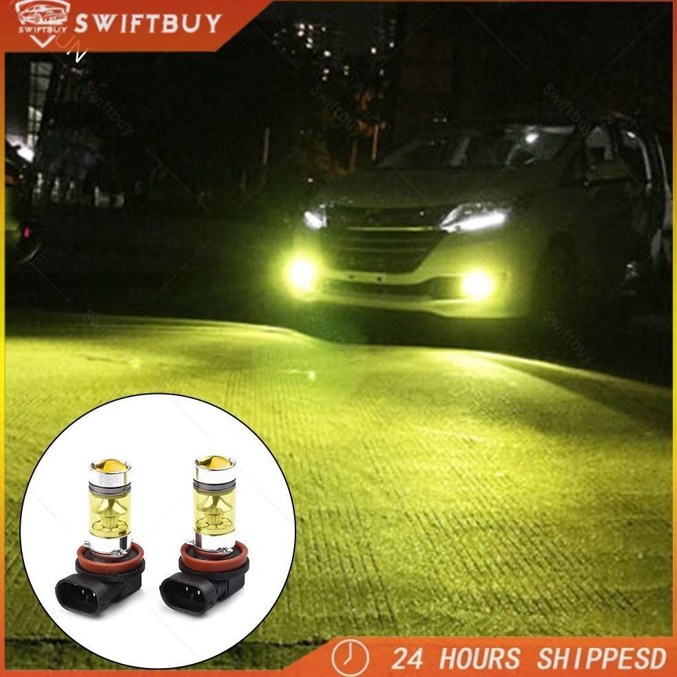 Murah 2Pcs Mobil Led Lampu Kabut Led H11 H8 4300K 100W 1500Lm Super Terang Warna Kuning Puith Lampu 