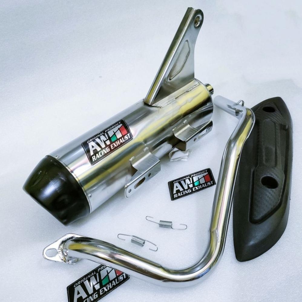 Grade Ori Knalpot Standar Original Awm Racing Fullset Beat Fi Beat Karbu Beat Deluxe Mio Sporty Vari