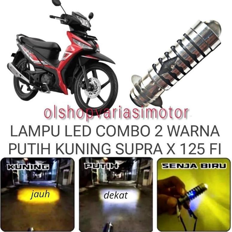Berkualitas Lampu Utama Led Depan Motor Honda Supra X 125 Fi Combo 2 Warna Putih Kuning