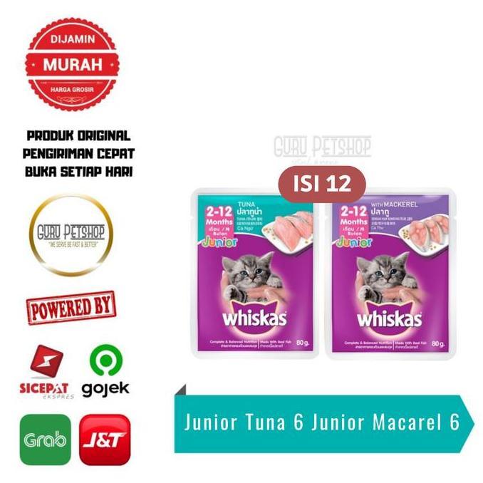 Whiskas Pouch 1 Dus isi 12 Whiskas Junior Whiskas Tuna Whiskas Sachet