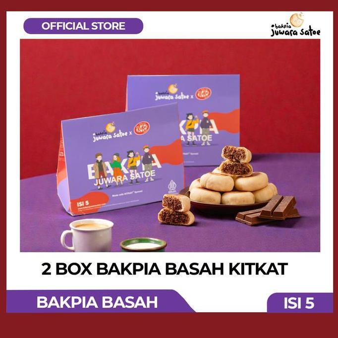 JUWARA SATOE [ 2 BOX ] PAKET BAKPIA BASAH KITKAT - OLEH-OLEH KHAS JOGJA