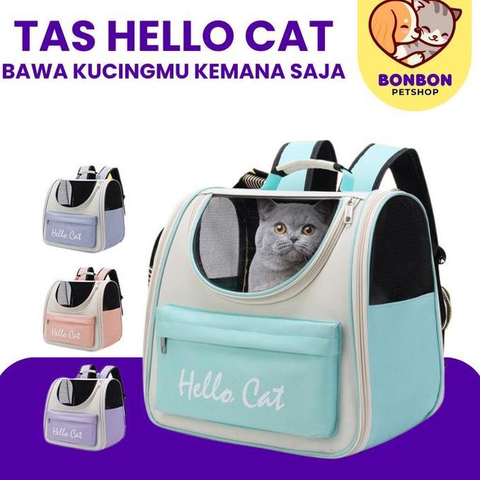 Tas Kucing Tas Ransel Kucing Pet Carrier Tas HELLO Cat Cat Bag Tas Hiking Untuk Membawa Kucing Tas R