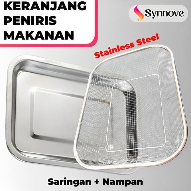 Saringan Stainless SET Nampan Peniris Minyak Saringan Minyak Goreng Peniris Gorengan