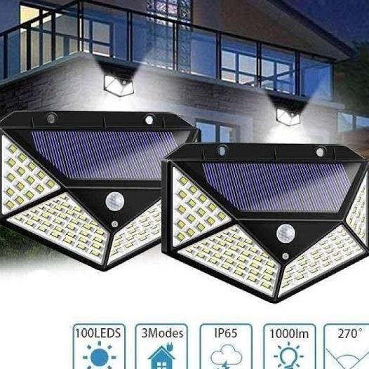 Lampu LED Solar 100 LED Tembok Dinding Solar Tembok Pagar Tenaga Surya