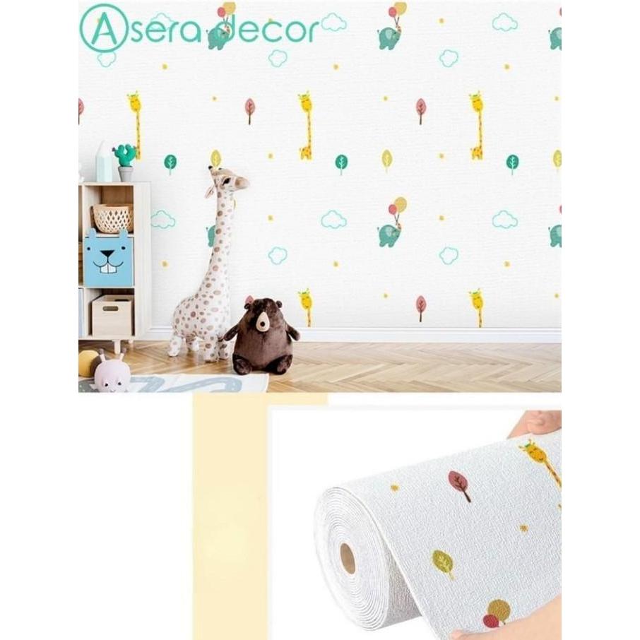 WALLPAPER LINEN ROLL ALUMINIUM FOIL WALLPAPER DINDING FOAM 50x300CM