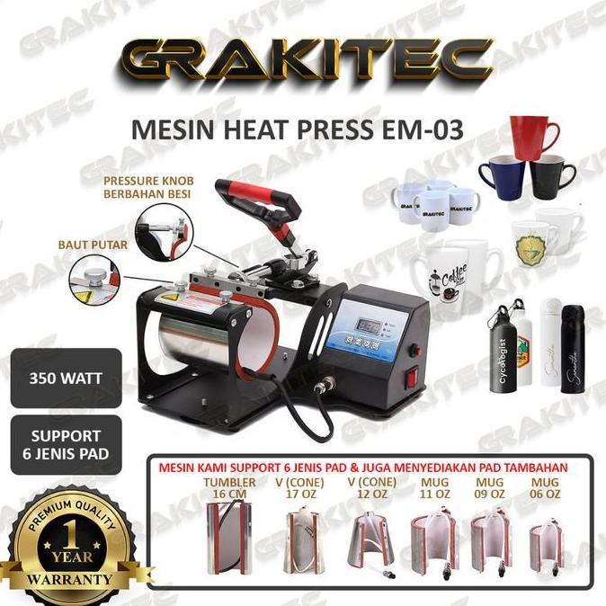 Mesin Press Sablon Mug 11 Oz Gelas - Premium Digital Mug Tumbler Heat