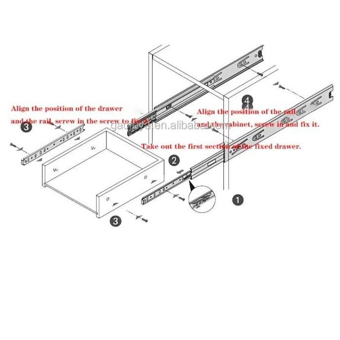 Rel Track Geser Furnitur Double Rel Geser Kabinet Rail Laci Dapur SET