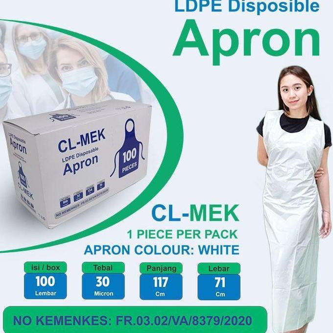 Apron Celemek LDPE Tebal / Apron Medis APD Disposable Satuan