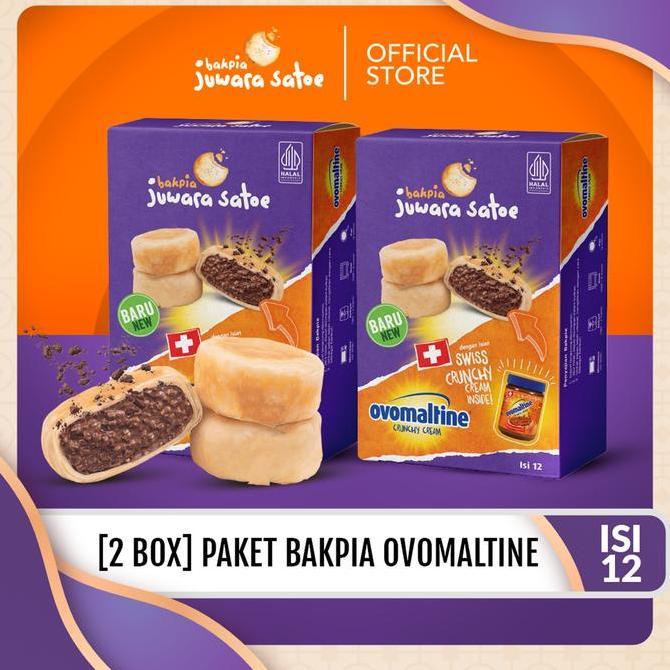 "NEW ARRIVAL DAY" JUWARA SATOE [ 2 BOX ] PAKET BAKPIA BASAH OVOMALTINE 12s - CEMILAN SNACK OLEH-OLEH