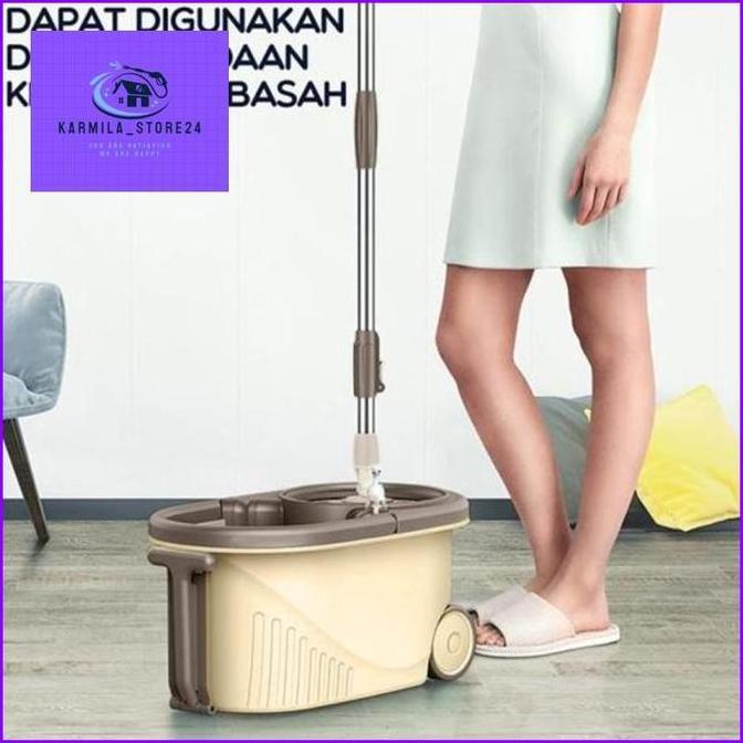 Alat Pel Lantai Spin Mop Super Mop Putar Bonbox Samono Kain Pel Fiber