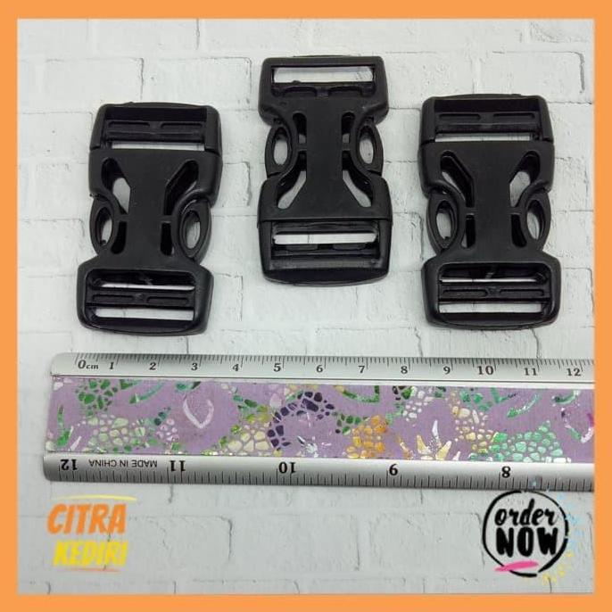 Slop 2,5cm - buckle Hitam - kunci sodok