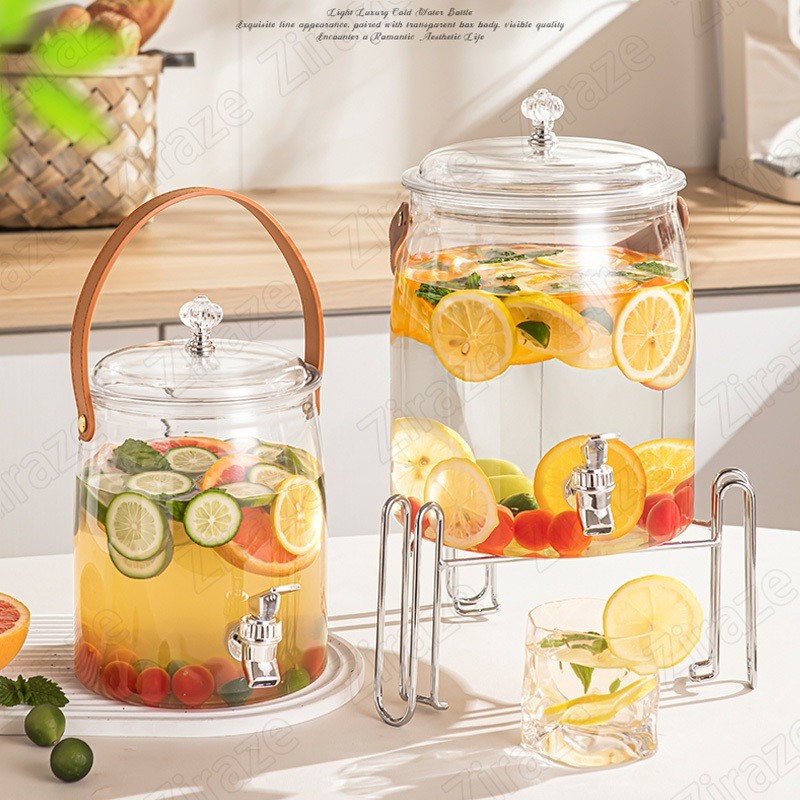 Ketel Air Dingin Gaya Jepang Dengan Dispenser Air Keran, Ember Kedap Udara Transparan Rumah Tangga K