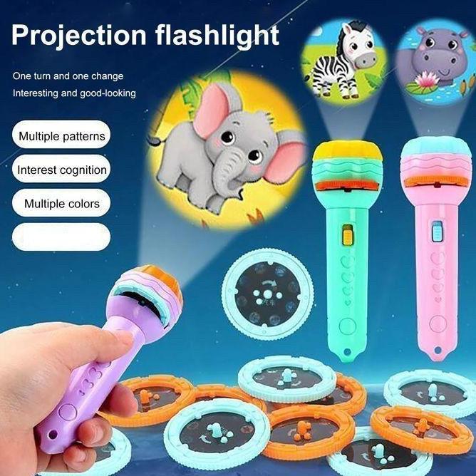KIDS PROJECTOR FLASHLIGHT senter lampu mainan proyektor anak cfc