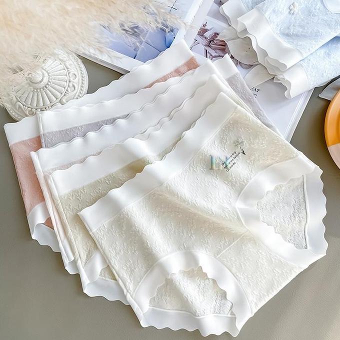 KALGURIO LNR Shop Celana Dalam Wanita Seamless M-XL Motif Bunga Bunga 3 Dimensi Timbul Bergelombang 