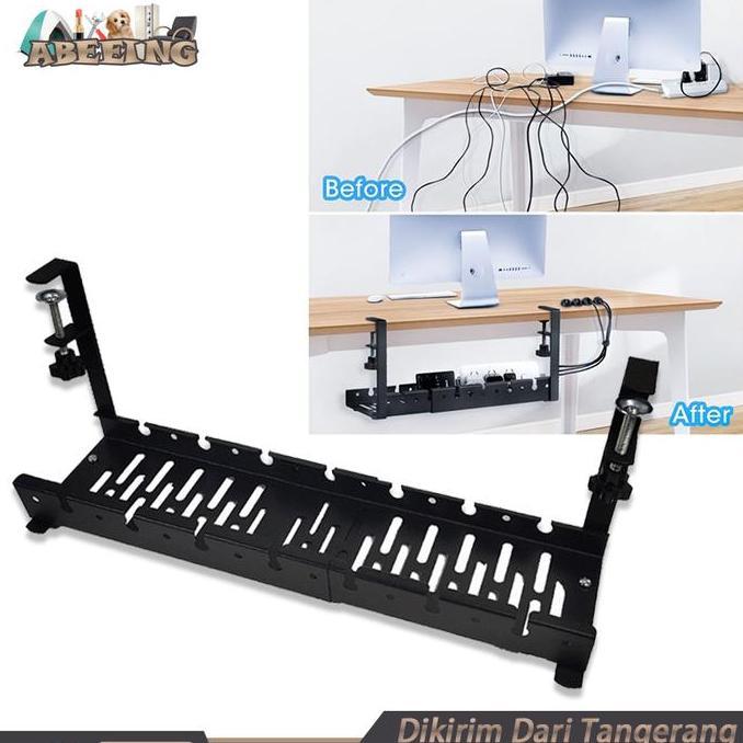 MALUKSHURE Cable Management Under Desk Rak Kabel Organizer Bahan Stainless Steel Organizer Kabel