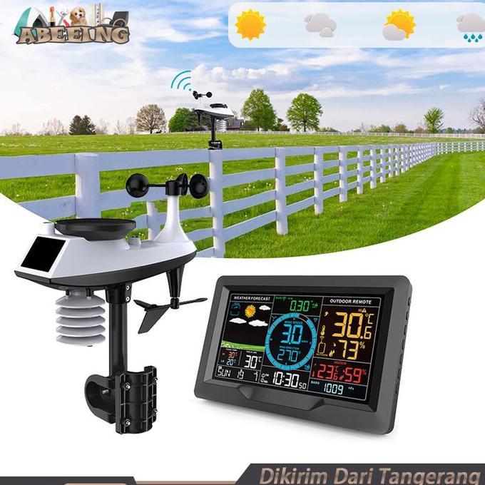 MALUKSHURE Weather Station Pemantau Cuaca Multifungsi Jam Prakiraan Cuaca