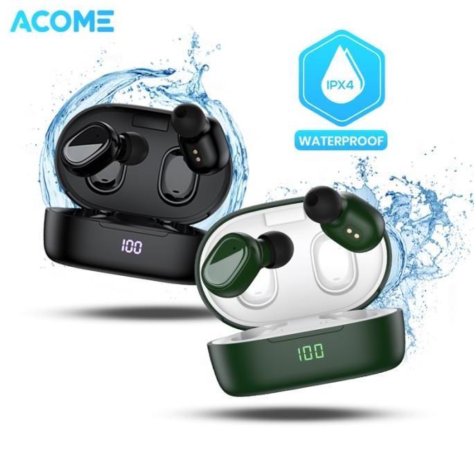 Acome Headset Bluetooth 5.0 TWS LED Airdots T1 Garansi Resmi 1 Tahun