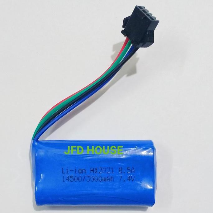 Baterai Rakit 2 Rc 14500 7.4V/7,4V Soket 4 Pin 3000Mah Baterai Mobil