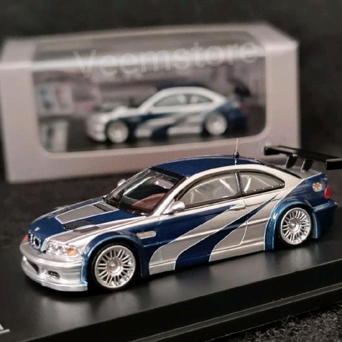 Diecast 1:64 BMW M3 GTR E46 NFS MJmodel [SEGEL] bisa Buka Kap Mesin, Need For Speed