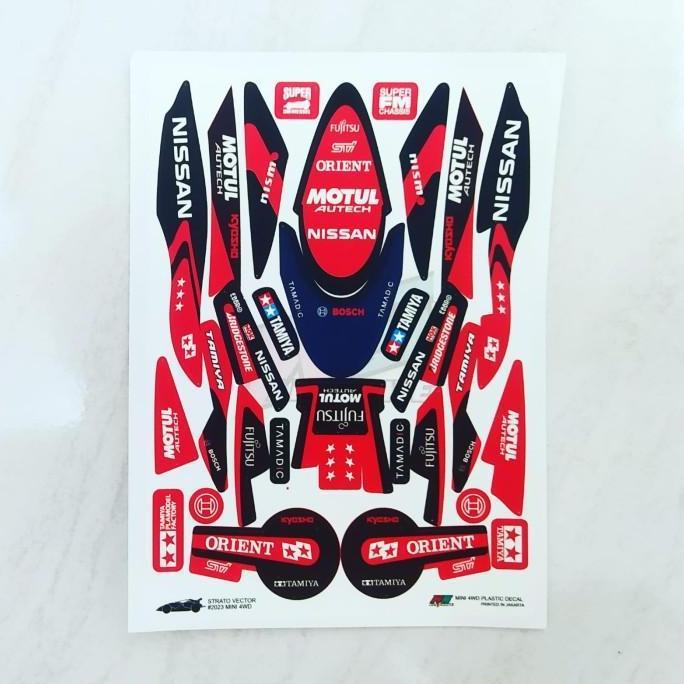 Decal Strato Vector Motul - Body Hitam Kombinasi Merah - Vinnyl