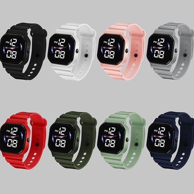 TERMURAH JAM TANGAN LED DIGITAL PRIA WANITA COUPLE MURAH GROSIR JAM TANGAN RUBBER PETAK