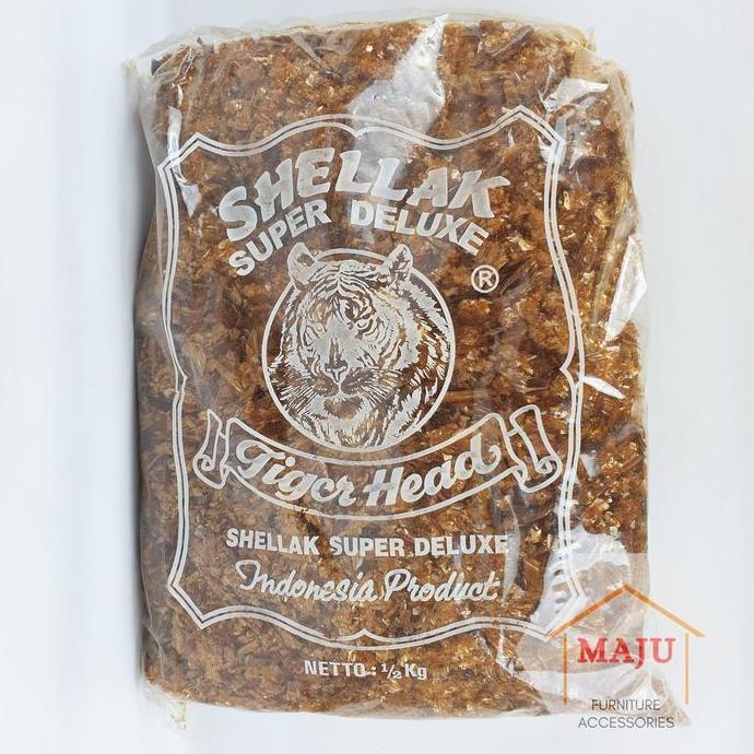 Shellak Tiger Head (Serlak / Sirlak / Shelak / Sherlak / Shellac Super Emping) 500 gram (1/2 kg) Cam