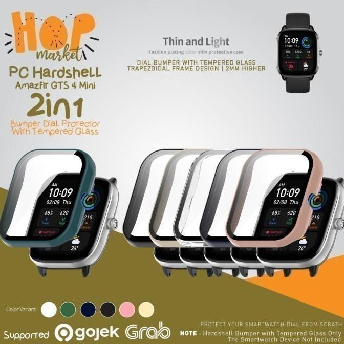 Hard Case PC Bumper 2in1 w/ Tempered Glass for Amazfit GTS4 GTS 4 MINI
