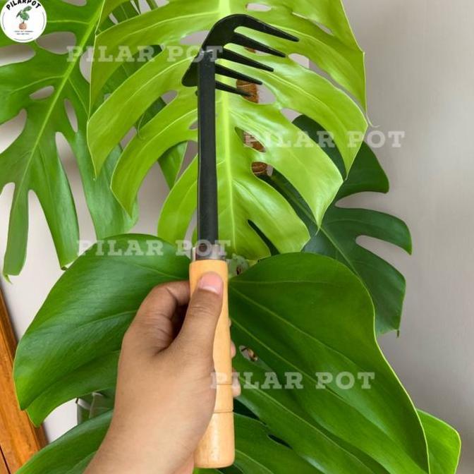 Okwemereza- Garpu Besi Gagang Kayu Untuk Garukan Tanah Berkebun - Garpu Tanah