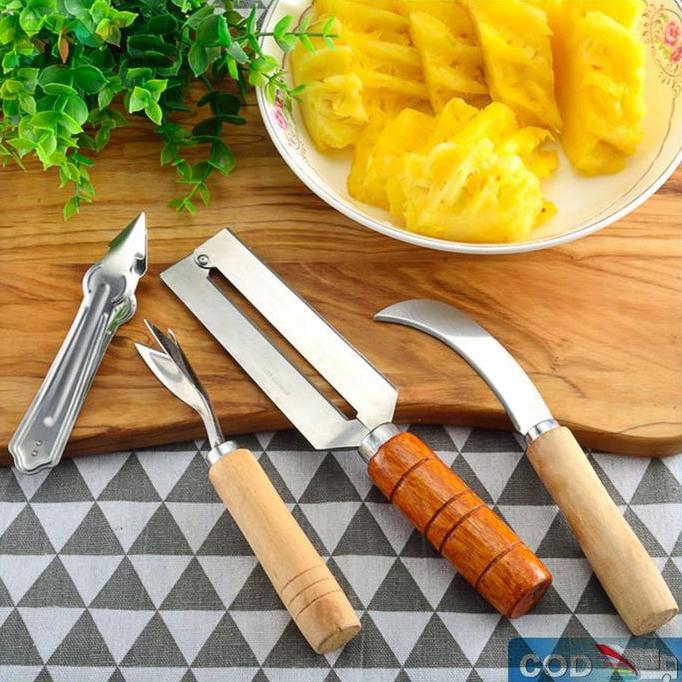 GIRARDY Pisau Pengupas Mata Nenas Set-Alat Pengupas Biji Nenas-Set Pisau Nanas