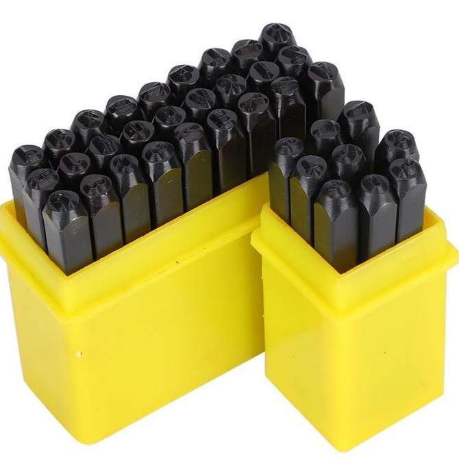 FKINAPE 36pcs/Set Angka Dan Huruf Ketok Besi Numbers Alphabets Printing Tool Stempel Cetakan Ketok H