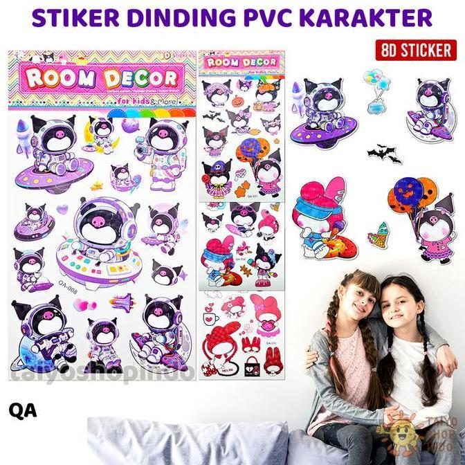 FREYAUR TAIYO Stiker Dinding PVC Karakter Timbul 8D Wall Sticker Room Decor Hiasan Aksesoris Ruangan