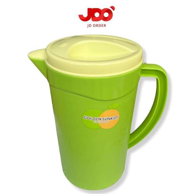 Ebyokurwa- Teko Air Minum Plastik Kan Air Besar 2000Ml Golden Sunkist Kbk 3011 Hijau Kitchenware Tek