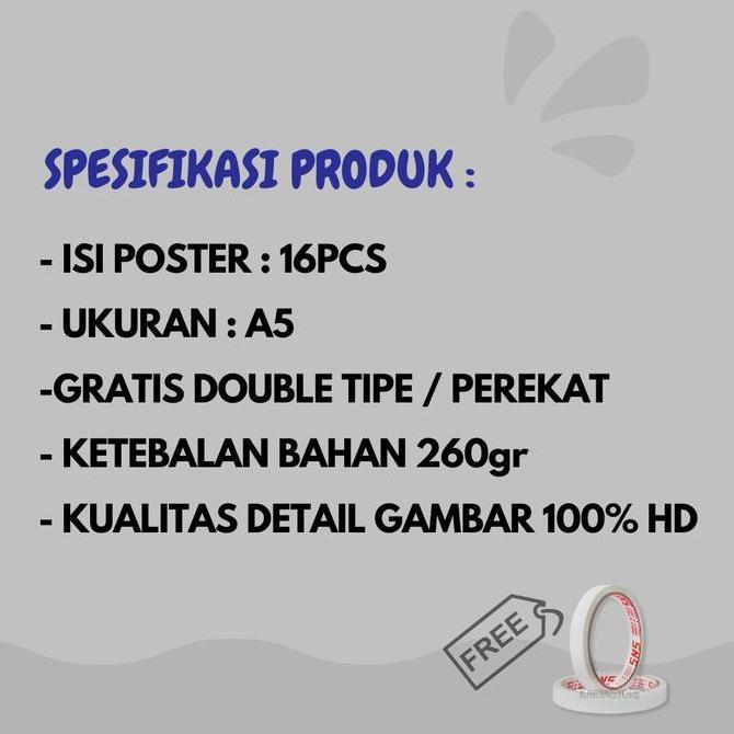 Okushonga- Poster Dinding Psht Terate Isi 16Pcs Uk A5 | Poster Kamar Aesthetic, Poster Perguruan,  H