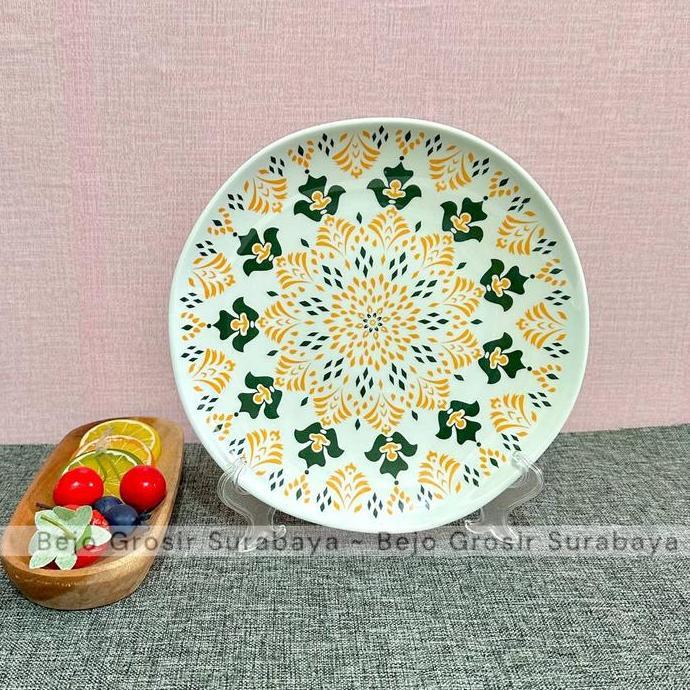 Ebyokurwa- Piring Melamin 9 Inch (22,5Cm) 10 Inch (25Cm) Piring Abstrak - Piring Makan Saji Buah Kue