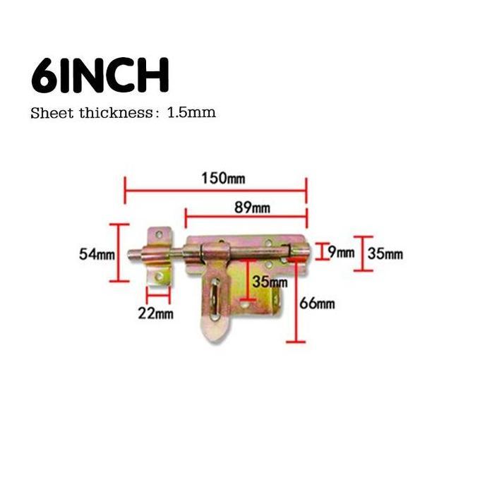 SEIRAKY Selot Gembok Pintu Pagar Besi Grendel Gembok Gebyok Pagar Garasi Slot Omni