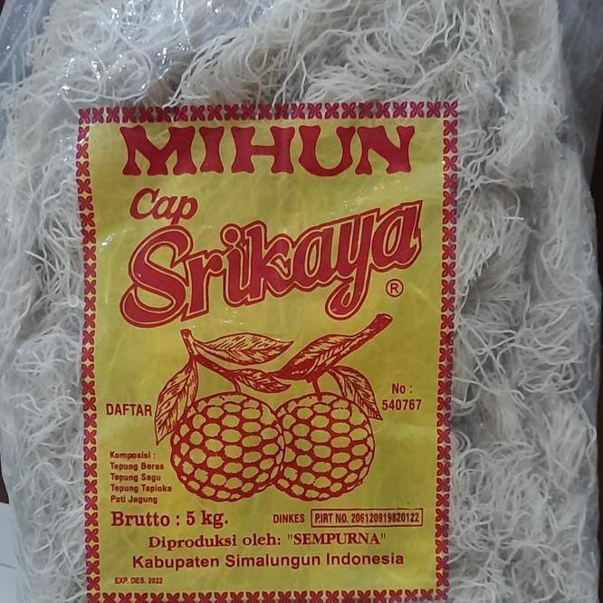 Bihun Mihun Sempurna Pematang Siantar Medan Cap Srikaya 5Kg 5 Kg