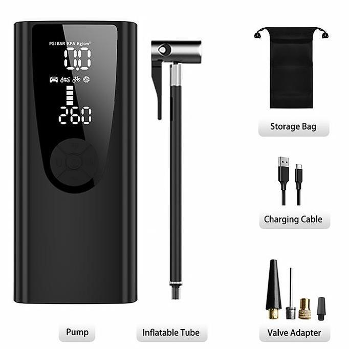 Promo Pompa Ban Mobil Dan Motor Electric Portable -10000Mah Dengan Port Pengisian Usb Powerbank, Inf