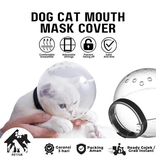 Helm Hewan Peliharaan Kucing Anjing / Bahan Breathable / Brongsong Penutup Mulut Anti Gigit DISKON